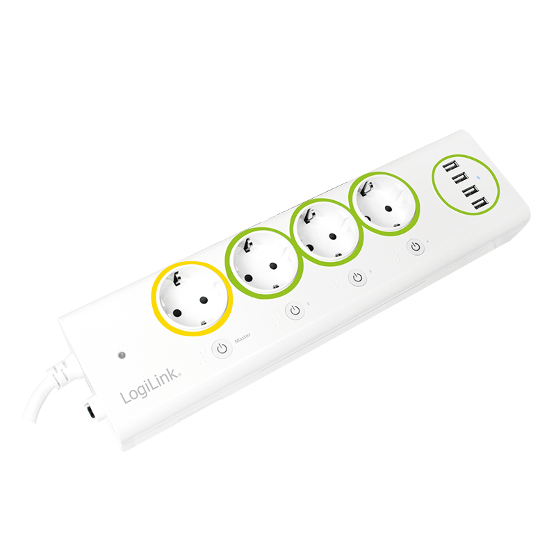 LogiLink PA0130 power uitbreiding 1,5 m 4 AC-uitgang(en) Binnen Wit - Afbeelding 2