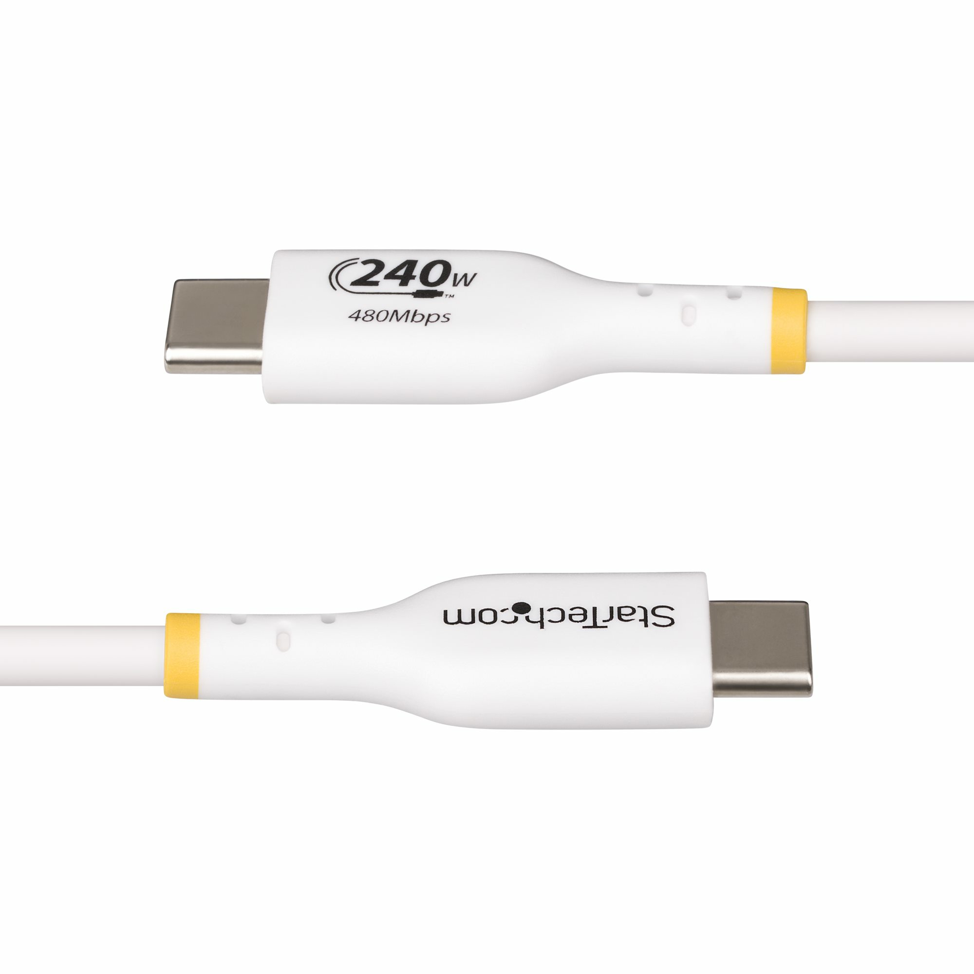 StarTech.com 4m USB-C Laadkabel, Charge & Sync, 240W (5A) PD EPR, USB 2.0, Laptop Type C Laadkabel, USB-IF Gecertificeerd, TPE Mantel - Witte USB-C Oplaadkabel - Afbeelding 5