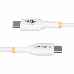 StarTech.com 1m USB-C Laadkabel, Charge & Sync, 240W (5A) PD EPR, USB 2.0, Laptop Type C Laadkabel, USB-IF Gecertificeerd, TPE Mantel - Witte USB-C Oplaadkabel - Afbeelding 5