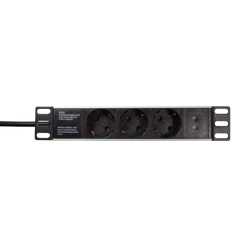 LogiLink PDU3B01 energiedistributie 3 AC-uitgang(en) 1U Zwart - Afbeelding 2