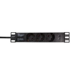 LogiLink PDU3B01 energiedistributie 3 AC-uitgang(en) 1U Zwart