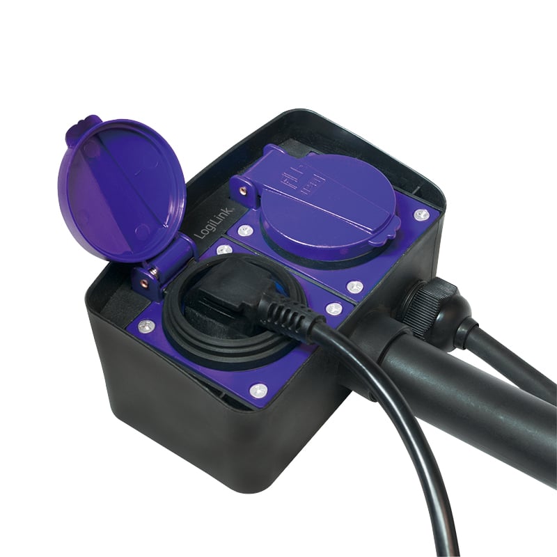 LogiLink LPS214 power uitbreiding 2 m 2 AC-uitgang(en) Buiten Zwart, Blauw - Afbeelding 4