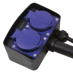 LogiLink LPS214 power uitbreiding 2 m 2 AC-uitgang(en) Buiten Zwart, Blauw - Afbeelding 5