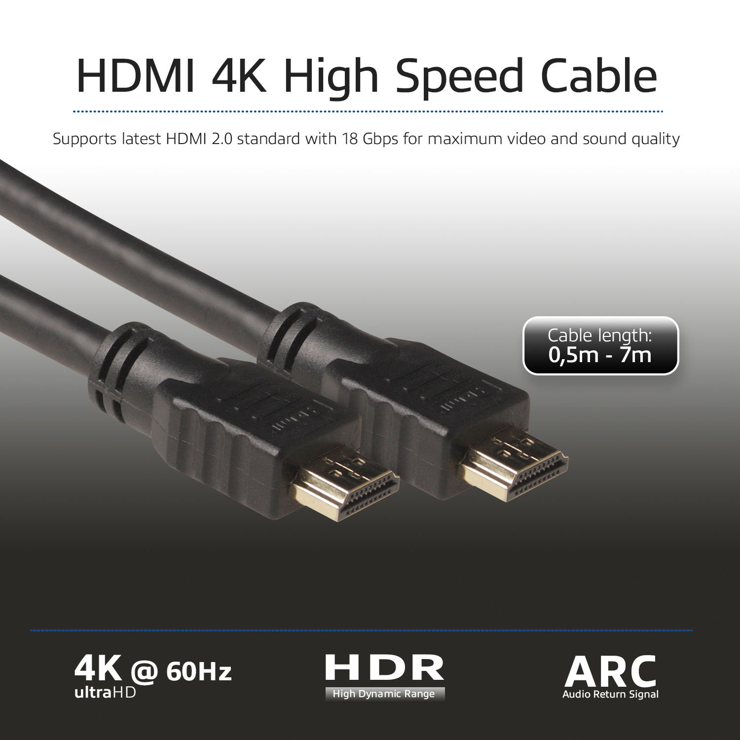 ACT 5 meter High Speed kabel v2.0 HDMI-A male - HDMI-A male (AWG30) - Afbeelding 4
