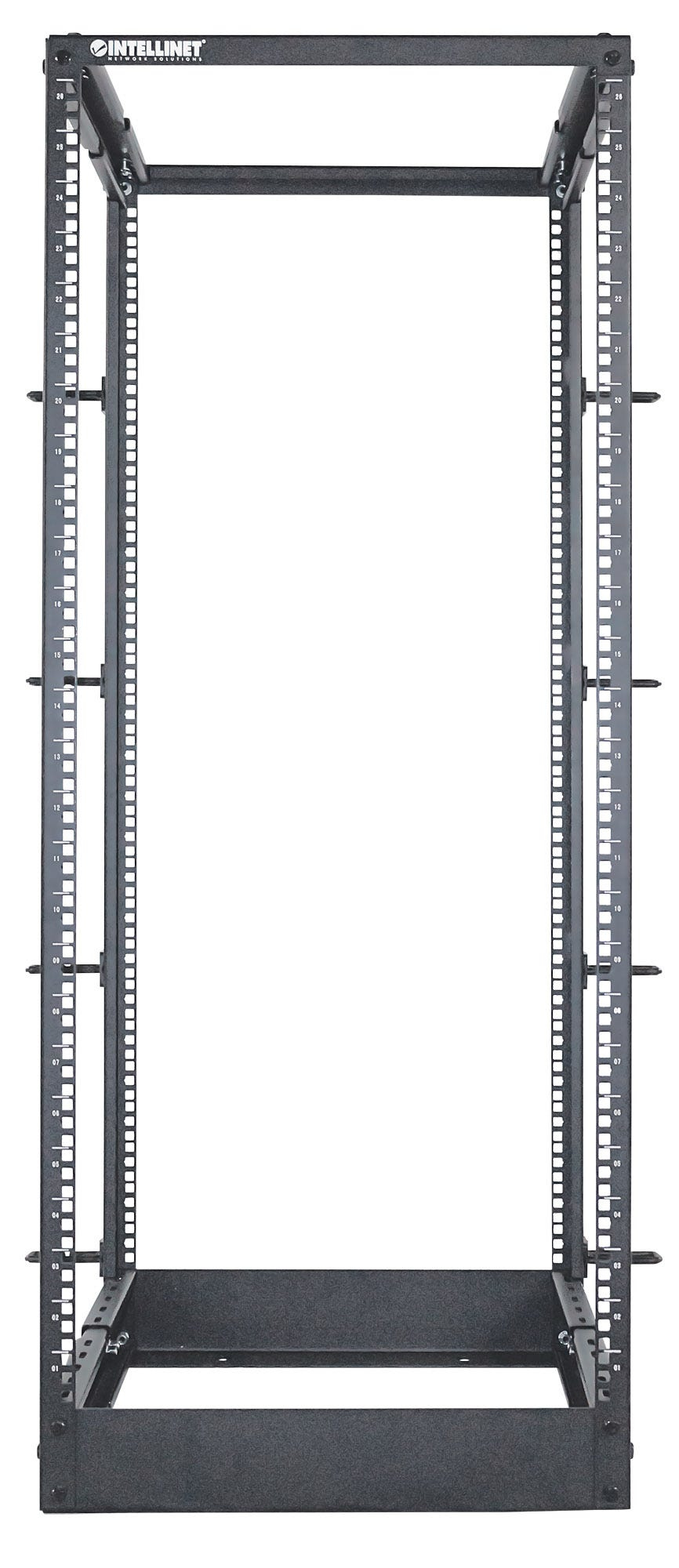 Intellinet 19" open frame rack, 26U, 4-post, bouwpakket, max. 360 kg draagvermogen, zwart - Afbeelding 5
