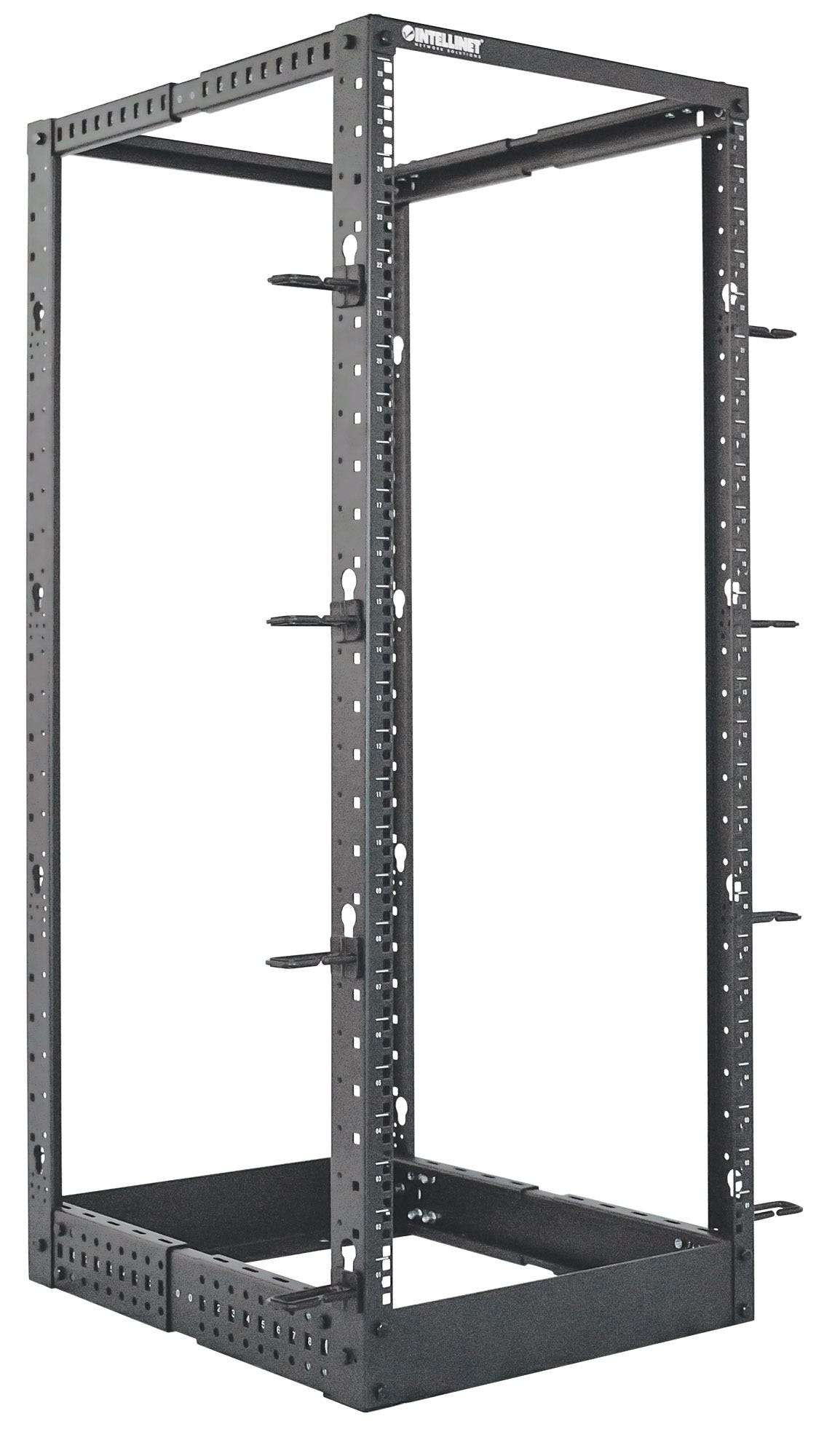 Intellinet 19" open frame rack, 26U, 4-post, bouwpakket, max. 360 kg draagvermogen, zwart - Afbeelding 3