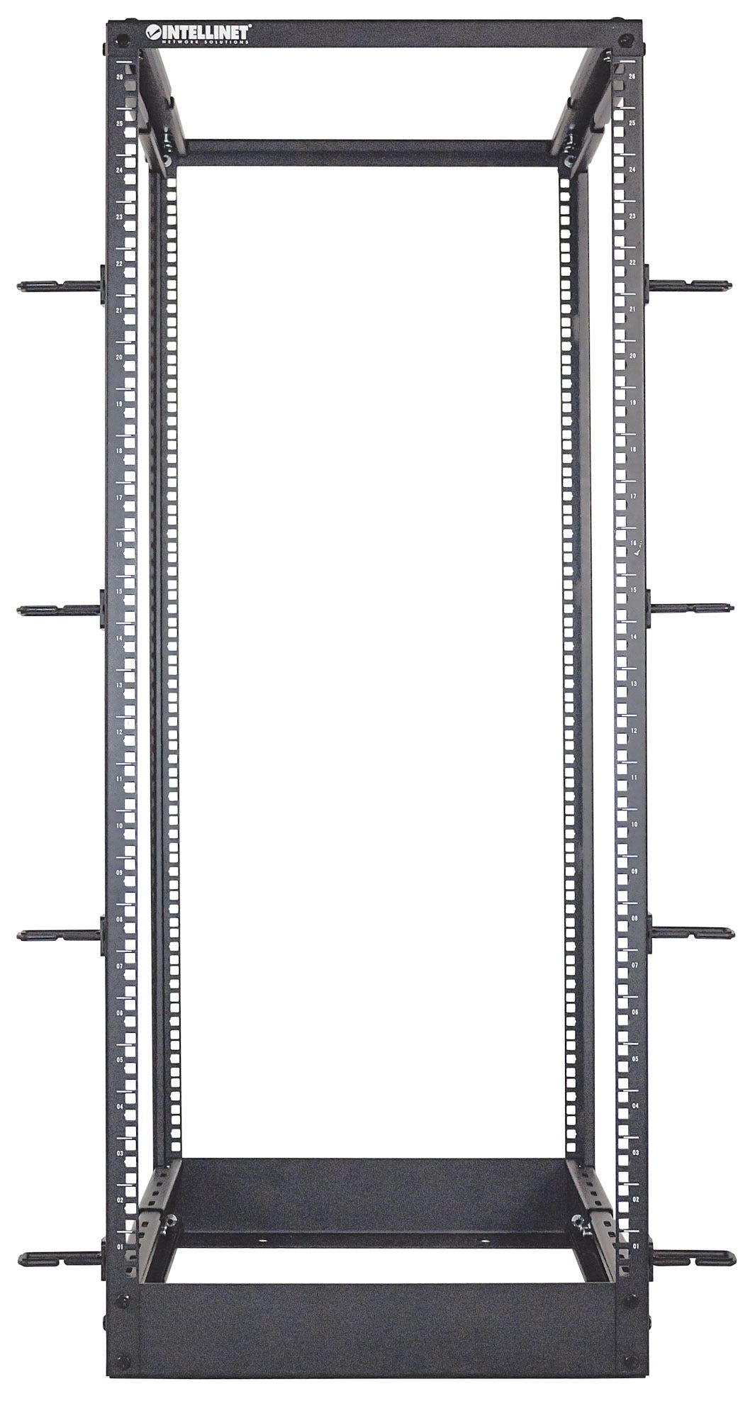 Intellinet 19" open frame rack, 26U, 4-post, bouwpakket, max. 360 kg draagvermogen, zwart - Afbeelding 4