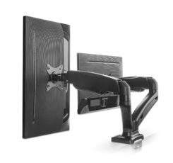 Manhattan Bureaubeugel voor 2 TV’s en monitoren (Volledig Verstelbaar met veer), voor schermen 10"–27", met tafelklem of bladdoorvoer, VESA-compatibiliteit: 75x75 en 100x100 mm (controleer de afmetingen van de vier montagegaten aan de achterzijde) - Afbeelding 4