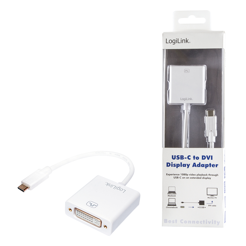 LogiLink UA0245A video kabel adapter 0,14 m DVI USB Type-A Wit - Afbeelding 3