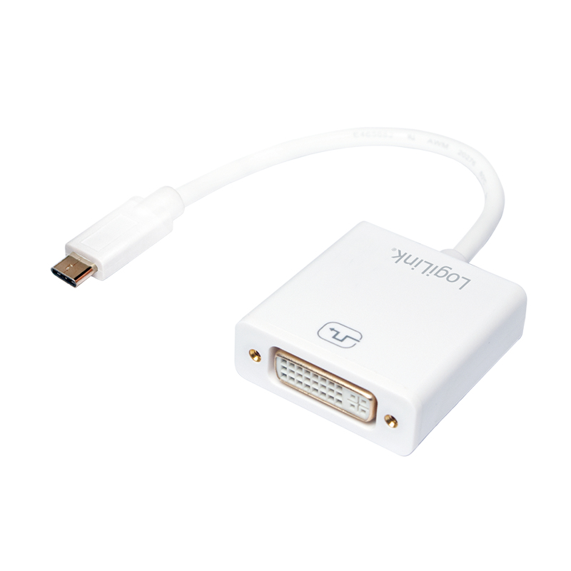 LogiLink UA0245A video kabel adapter 0,14 m DVI USB Type-A Wit