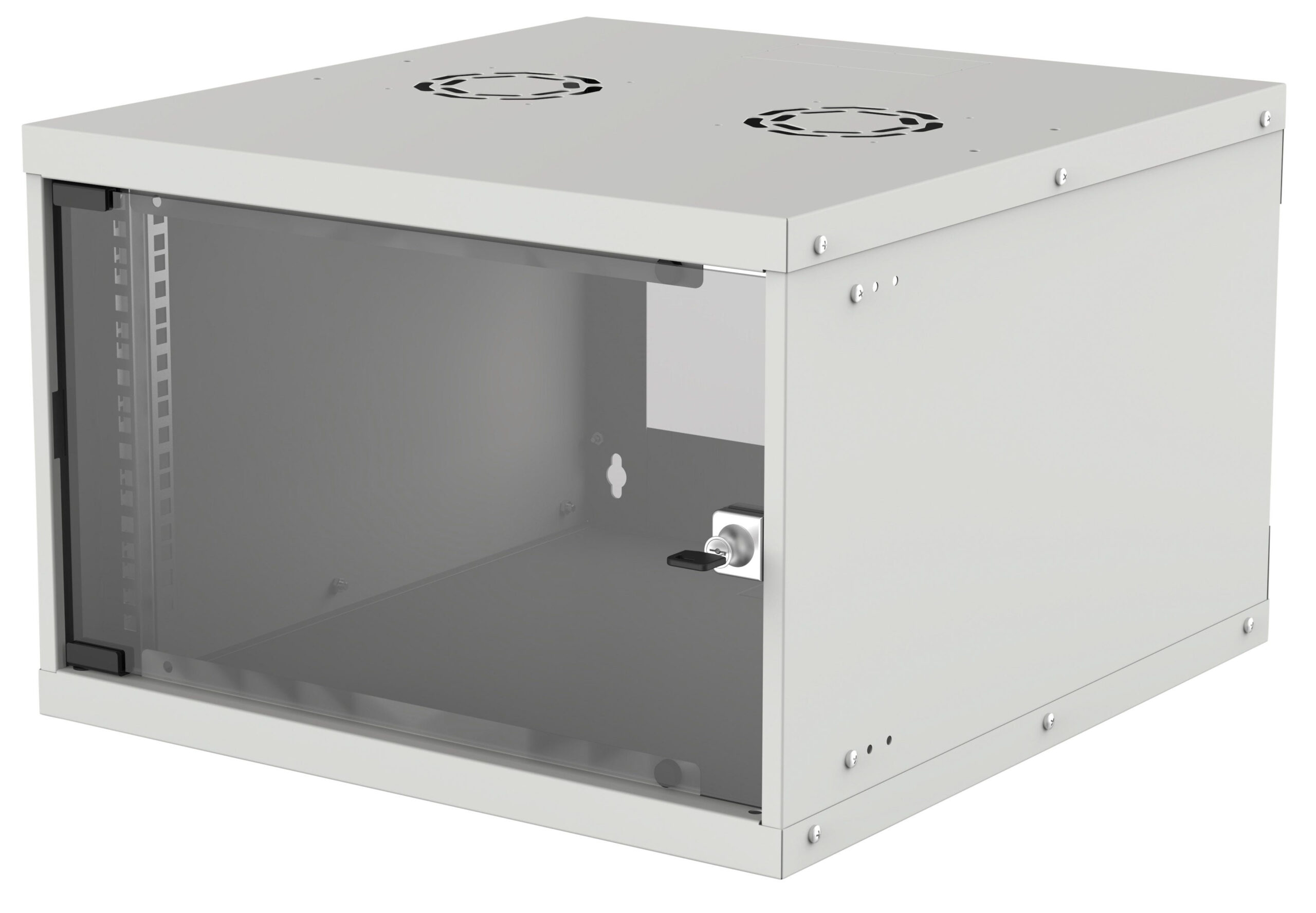Intellinet 19" netwerkkast wand (basic), 6U, 560 mm diep, grijs, bouwpakket, max. 50 kg, bruikbare diepte 500 mm, glazen deur, montagemateriaal niet inbegrepen - Afbeelding 2