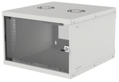Intellinet 19" netwerkkast wand (basic), 6U, 560 mm diep, grijs, bouwpakket, max. 50 kg, bruikbare diepte 500 mm, glazen deur, montagemateriaal niet inbegrepen
