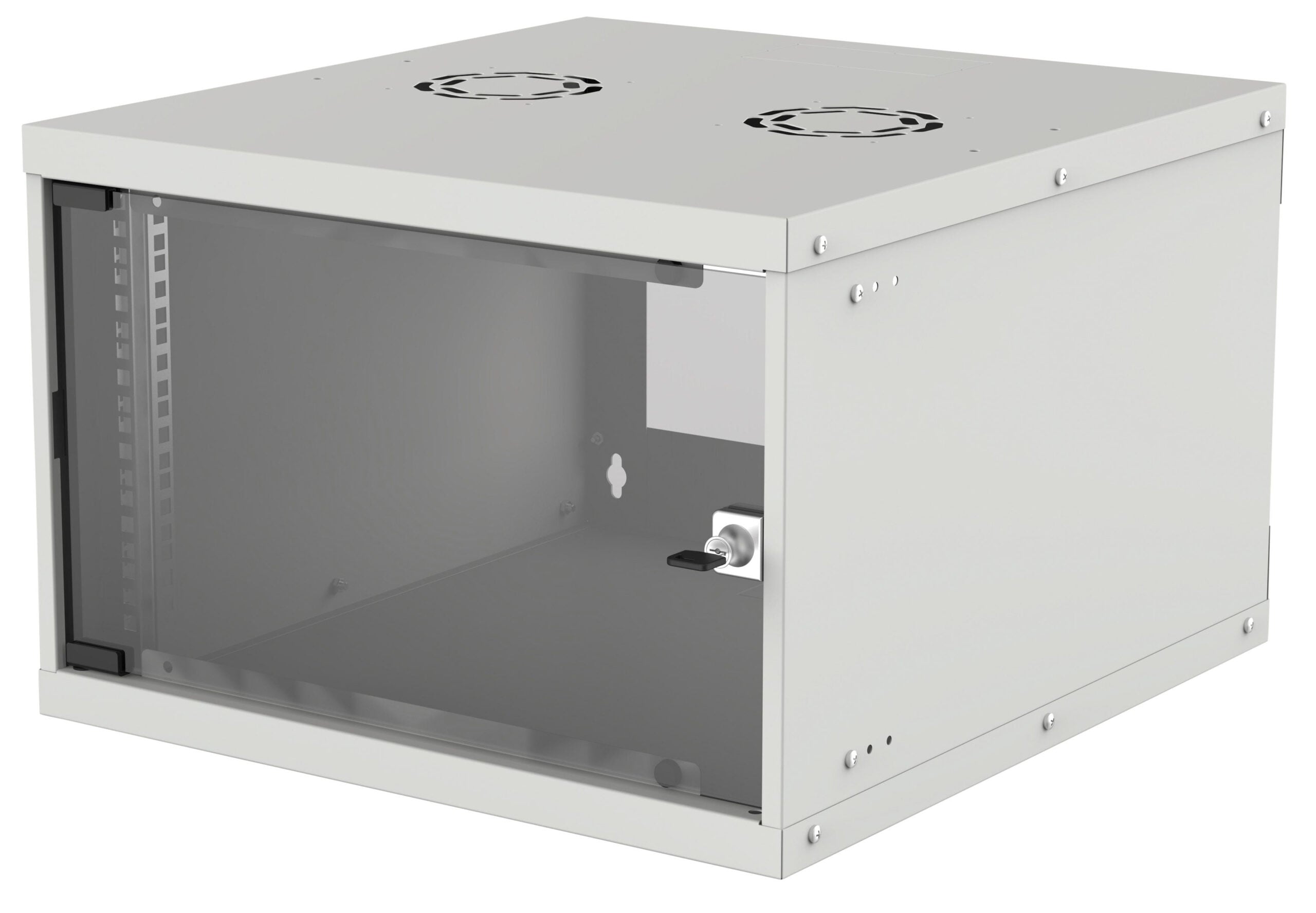 Intellinet 19" netwerkkast wand (basic), 6U, 560 mm diep, grijs, bouwpakket, max. 50 kg, bruikbare diepte 500 mm, glazen deur, montagemateriaal niet inbegrepen