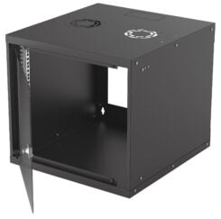 Intellinet 19" netwerkkast wand (basic), 9U, 560 mm diep, zwart, bouwpakket, max. 50 kg, bruikbare diepte 500 mm, glazen deur, montagemateriaal niet inbegrepen - Afbeelding 4