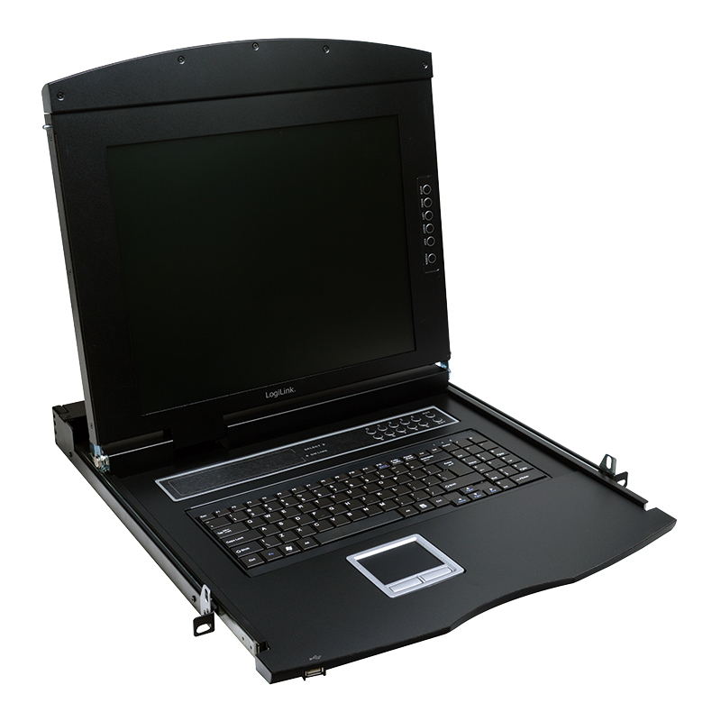 LogiLink LC702GE rack console 43,2 cm (17") 1280 x 1024 Pixels Metaal Zwart 1U - Afbeelding 2