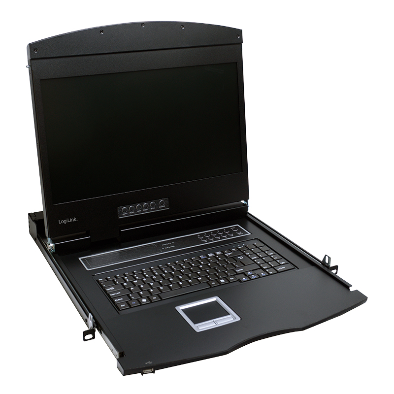 LogiLink LC902GE rack console 47 cm (18.5") 1366 x 768 Pixels Metaal Zwart 1U