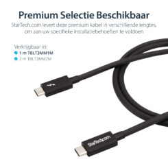 StarTech.com 1m Thunderbolt 3 Kabel, 20Gbps, 100W PD, 4K, Thunderbolt Gecertificeerd, Thunderbolt 4/USB 3.2/DisplayPort Compatibel, Zwart - Afbeelding 10