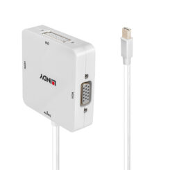 Lindy 38297 video kabel adapter 0,15 m Mini DisplayPort DVI-D + VGA (D-Sub) + HDMI Wit - Afbeelding 2