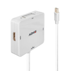 Lindy 38297 video kabel adapter 0,15 m Mini DisplayPort DVI-D + VGA (D-Sub) + HDMI Wit - Afbeelding 3