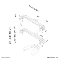 Neomounts FPMA-D700DD4 Monitorstandaard 19-30" - Afbeelding 7