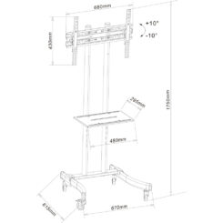 Techly ICA-TR23 TV meubel & entertainment center 1 schappen - Afbeelding 4