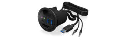 ICY BOX IB-HUB1404A wandcontactdoos Zwart - Afbeelding 2
