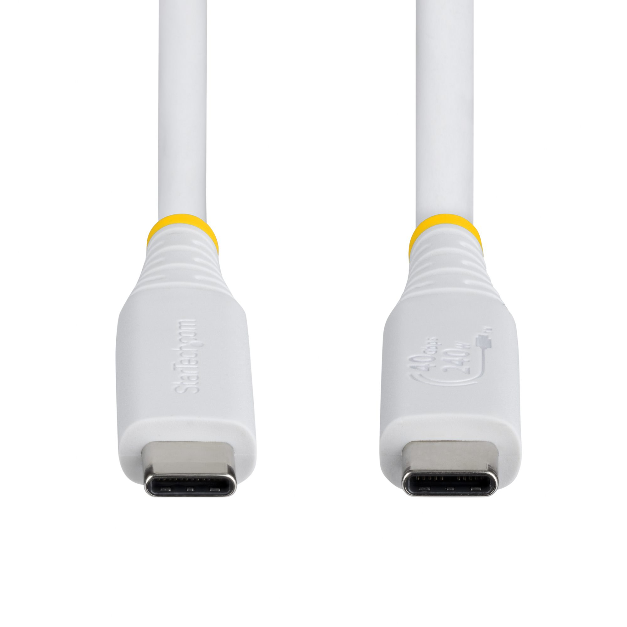 StarTech.com 1m USB4 Kabel, 40Gbps, USB-IF Gecertificeerde USB-C Kabel, 240W PD, 8K 60Hz/4K 240Hz DP2.1 DP40, TPE Mantel, Thunderbolt 4 Compatibel, Wit - Afbeelding 5