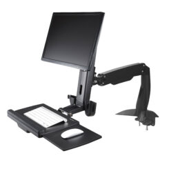 StarTech.com Zit Sta Monitor Arm - Verstelbare Sit-Stand Bureau Arm voor Single 27" Display - VESA Mount - Ergonomisch Full Motion Statafel Converter met Keyboard Tray - Afbeelding 5