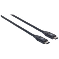 Manhattan USB-C naar USB-C kabel, 50 cm, mannelijk naar mannelijk, 10 Gbps (USB 3.2 Gen 2 / USB 3.1), 3A, zwart, levenslange garantie, equivalent aan USB31CC50CM - Afbeelding 3