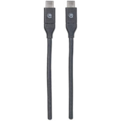 Manhattan USB-C naar USB-C kabel, 50 cm, mannelijk naar mannelijk, 10 Gbps (USB 3.2 Gen 2 / USB 3.1), 3A, zwart, levenslange garantie, equivalent aan USB31CC50CM - Afbeelding 5