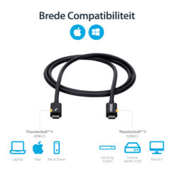 StarTech.com 1m Thunderbolt 3 Kabel, 20Gbps, 100W PD, 4K, Thunderbolt Gecertificeerd, Thunderbolt 4/USB 3.2/DisplayPort Compatibel, Zwart - Afbeelding 11