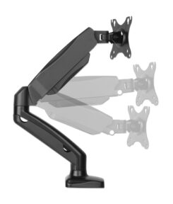 Manhattan Bureaubeugel voor TV’s en monitoren (Volledig Verstelbaar met veer), voor schermen 13"–27", met tafelklem of bladdoorvoer, VESA-compatibiliteit: 75x75 en 100x100 mm (controleer de afmetingen van de vier montagegaten aan de achterzijde), max. 9 kg, zwart - Afbeelding 4