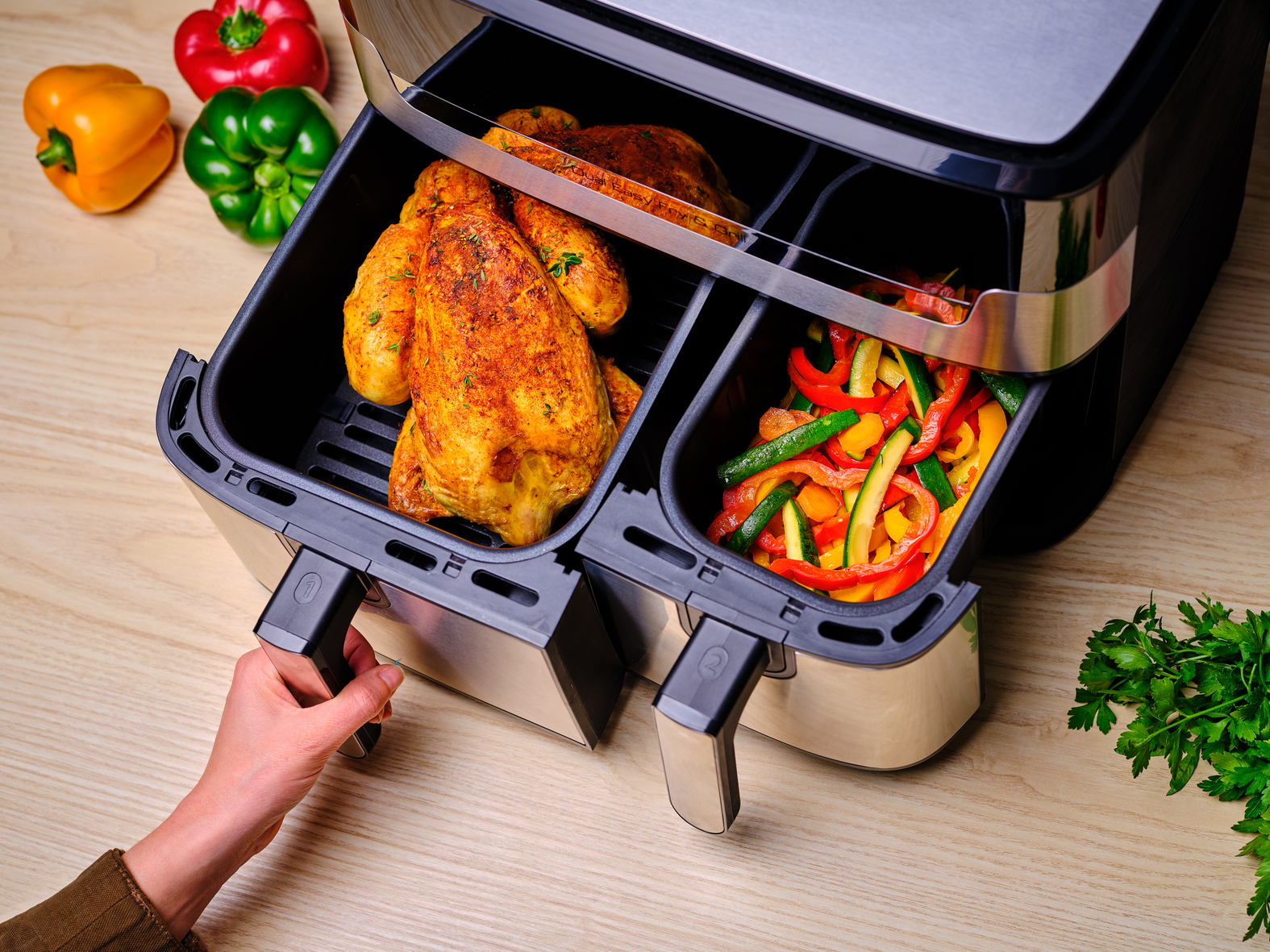 Tefal Dual Easy Fry & Grill Easy Fry & Grill Dual EY905D air fryer met dubbele lades - 8 programma's - 5,2 L + 3,1 L - Afbeelding 14