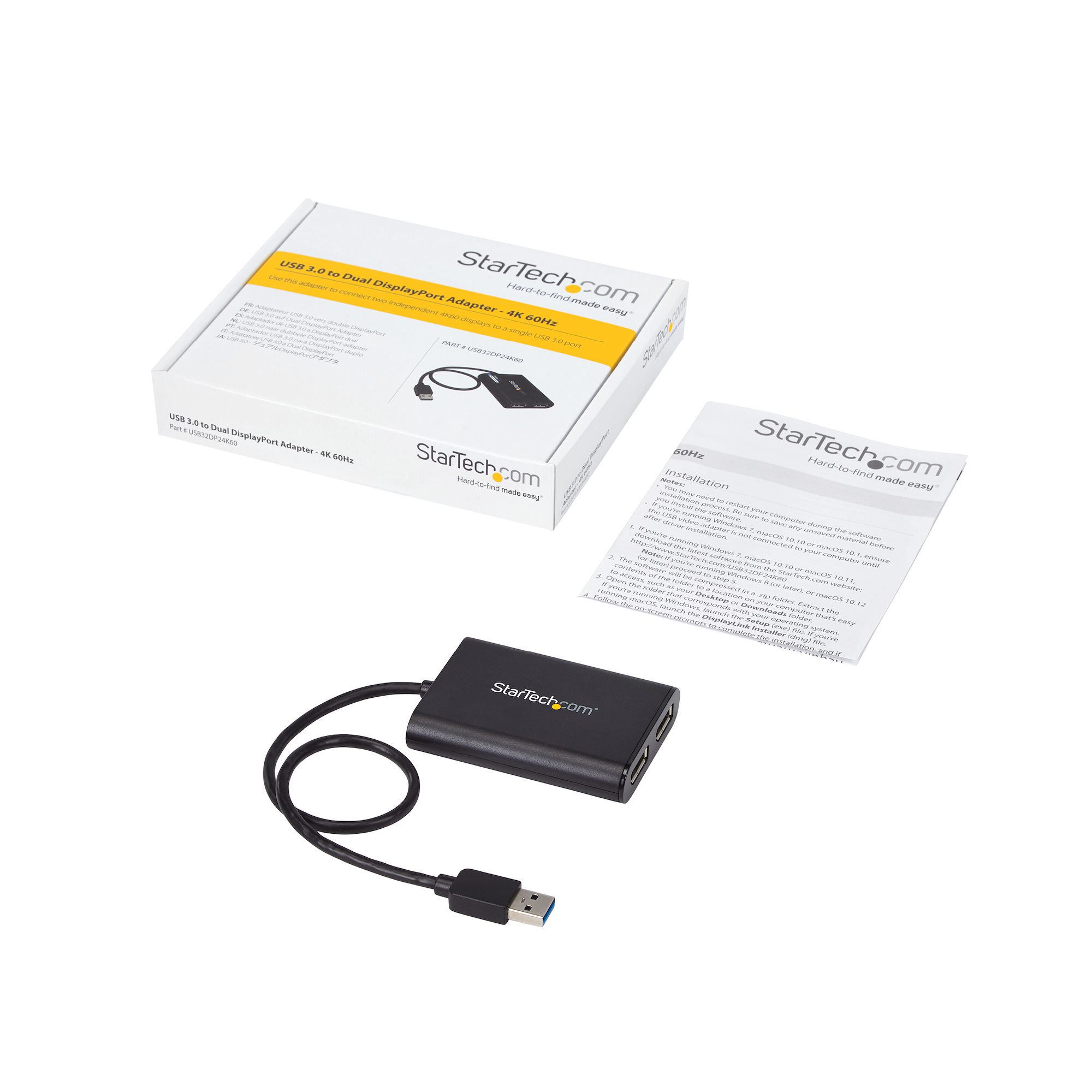 StarTech.com USB-naar-Dual DisplayPort-adapter - 4K 60Hz - USB 3.0 (5 Gbps) - Afbeelding 8