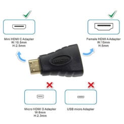 Techly Mini HDMI - HDMI M/F Zwart - Afbeelding 3