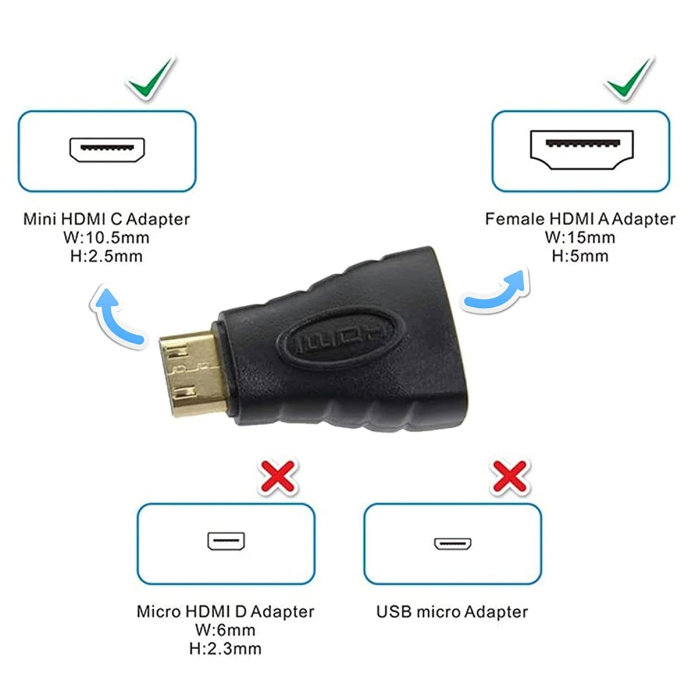 Techly Mini HDMI - HDMI M/F Zwart - Afbeelding 3