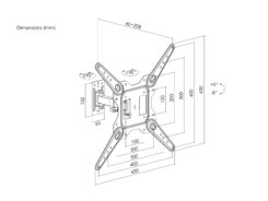 Equip 650412 23“-55” Full Motion TV Muurbeugel - Afbeelding 8