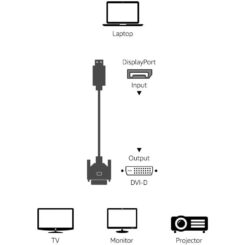 Techly ICOC DSP-C12-010P video kabel adapter 1 m DisplayPort DVI-D Zwart - Afbeelding 4
