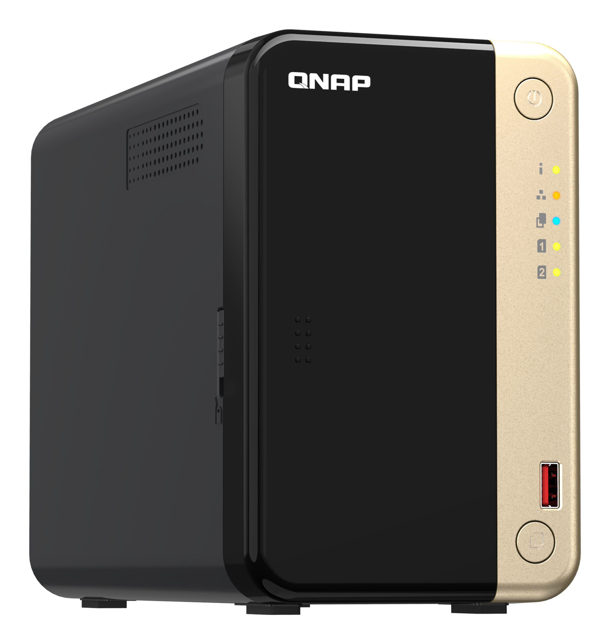 QNAP TS-264 NAS Tower Intel® Celeron® N5095 8 GB 0 TB QNAP QTS Zwart, Goud - Afbeelding 5