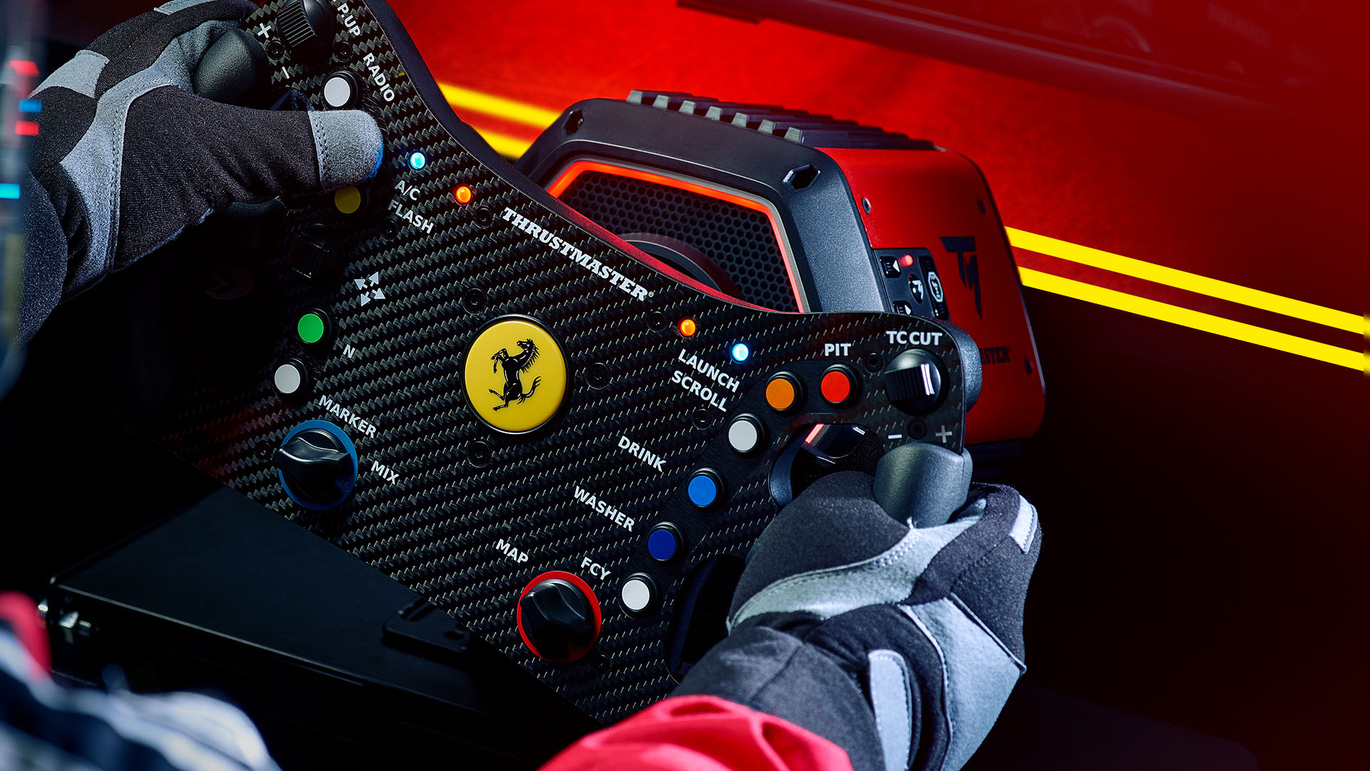 Thrustmaster T818 Ferrari 488 GT3 Simulator Zwart, Rood USB Stuurwiel + pedalen Analoog/digitaal PC - Afbeelding 6