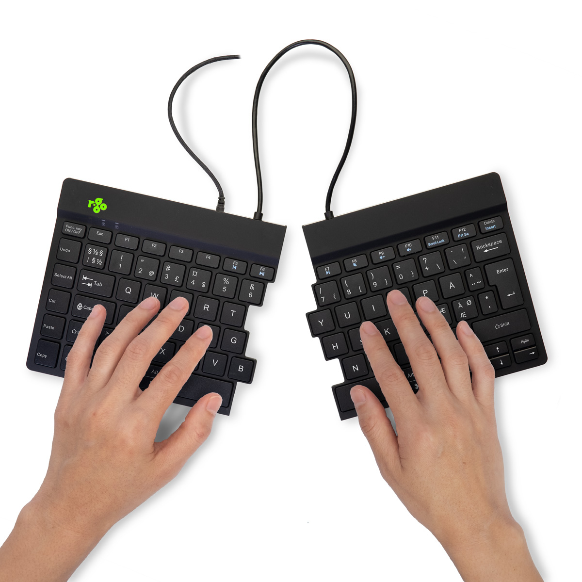 R-Go Tools Ergonomisch toetsenbord R-Go Split Break v2 met pauzesoftware, gesplitst toetsenbord, QWERTY (NORDIC), bedraad, zwart - Afbeelding 5