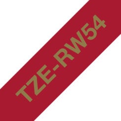 Brother TZE-RW54 labelprinter-tape Goud op rood