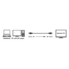 Techly ICOC DSP-A14-010NT DisplayPort kabel 1 m Zwart - Afbeelding 9