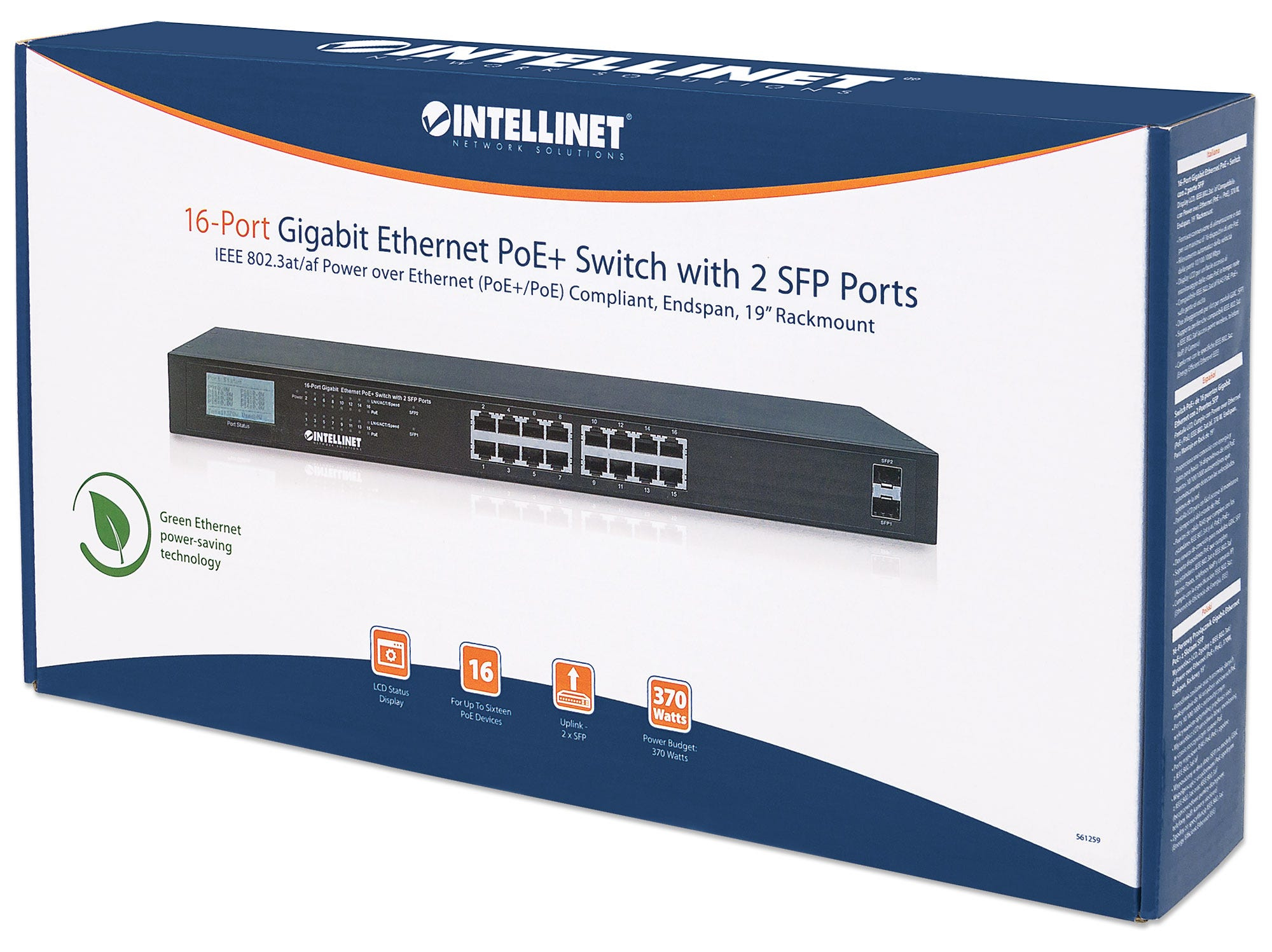 Intellinet 561259 netwerk-switch Unmanaged Gigabit Ethernet (10/100/1000) Power over Ethernet (PoE) Zwart - Afbeelding 9