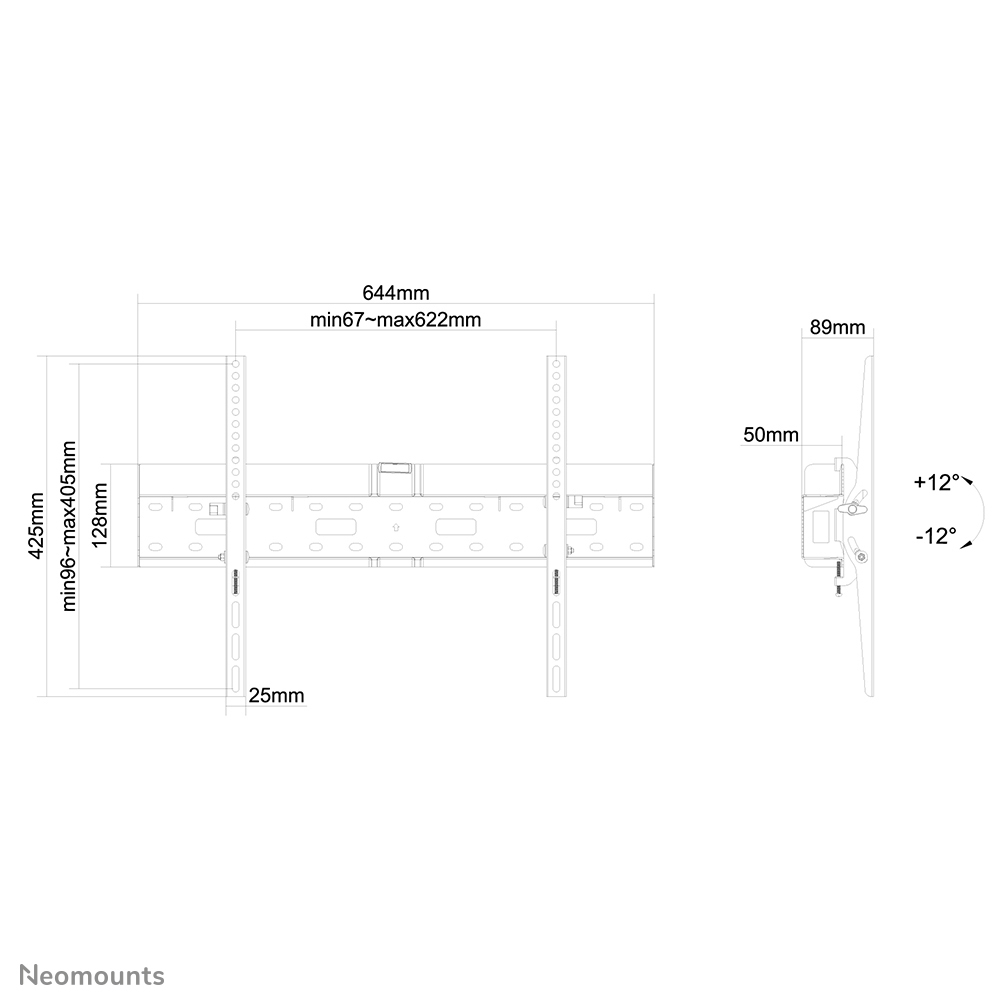 Neomounts LFD-W2640MP TV-beugel wand 37-75" - kantelbaar - Afbeelding 10
