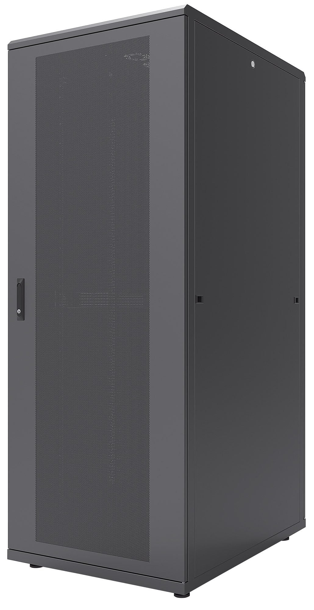 Intellinet 19" serverkast vrijstaand, 42U, 800x1200 mm (breedte x diepte), zwart, bouwpakket (flatpack), max. 1500 kg, meerpuntsdeurslot, 1 slot per zijpaneel, bruikbare diepte 123–973 mm, IP20, staal