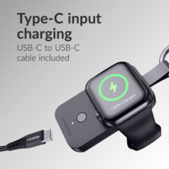 Mobilize Keychain Powerbank for Apple Watch 1000mAh 3W Black - Afbeelding 2