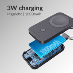 Mobilize Keychain Powerbank for Apple Watch 1000mAh 3W Black - Afbeelding 3