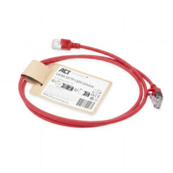 ACT Rode 0,5 meter LSZH S/FTP CAT6A slimline patchkabel snagless met RJ45 connectoren - Afbeelding 3