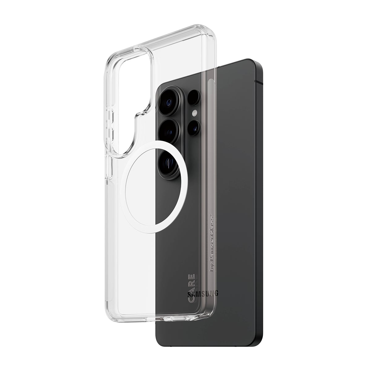 PanzerGlass CARE™ by ® Urban Explorer Case Transparent w. White Qi Samsung Galaxy S26 Ultra mobiele telefoon behuizingen Hoes Transparant